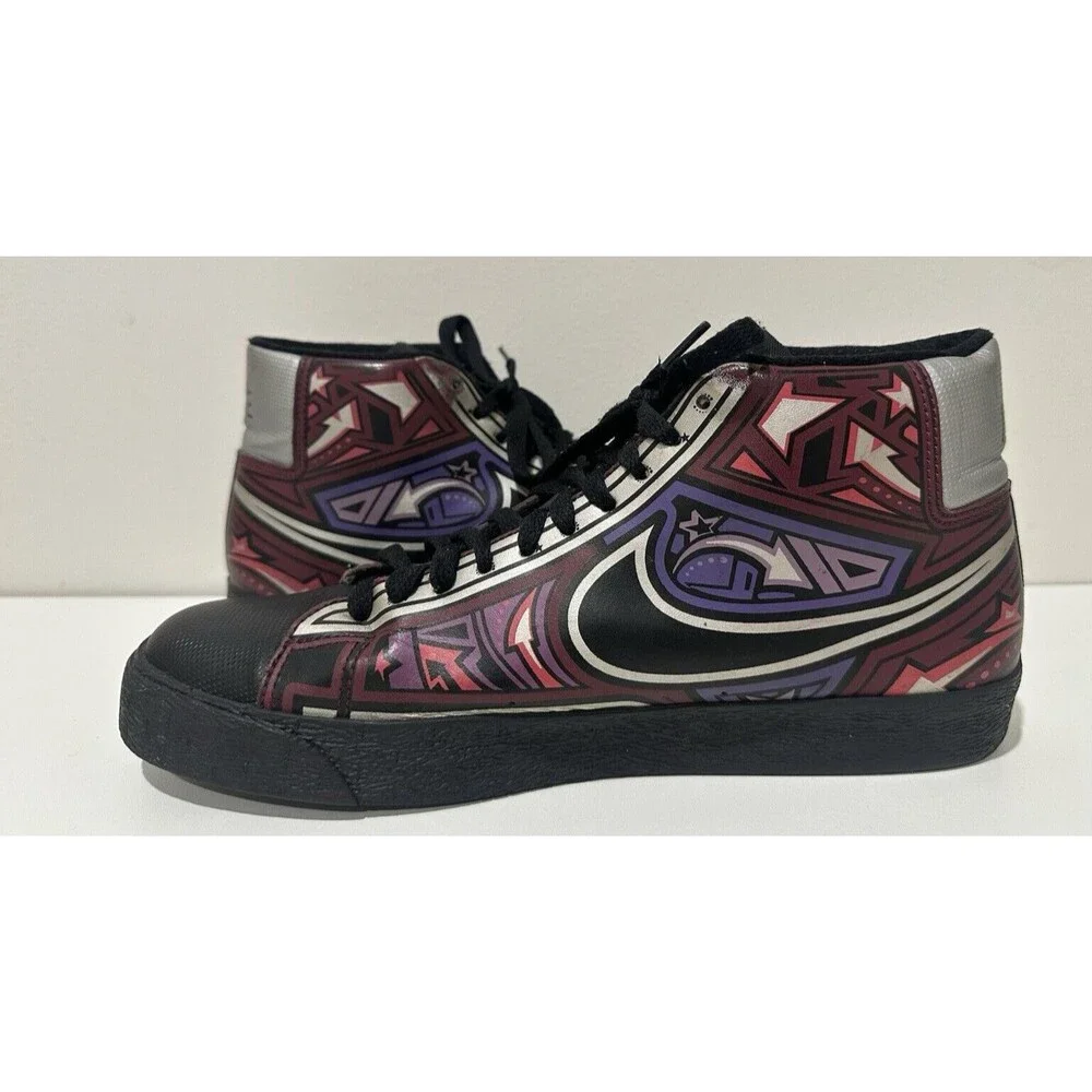 Nike men sz 9.5 blazer high cherrywood illustrated multicolor 315877-003 sneaker - Picture 5 of 12